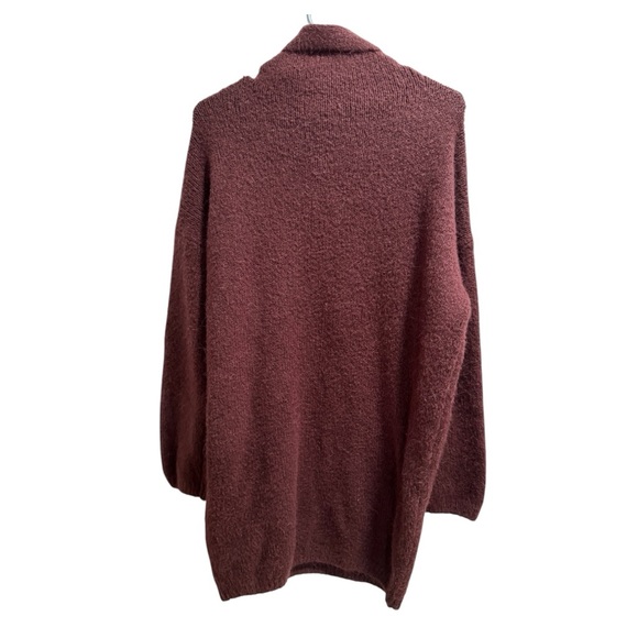 Aerie Alpaca Wool Blend Mock Neck Oversized Sweater, size Small, Burgundy - Picture 2 of 6